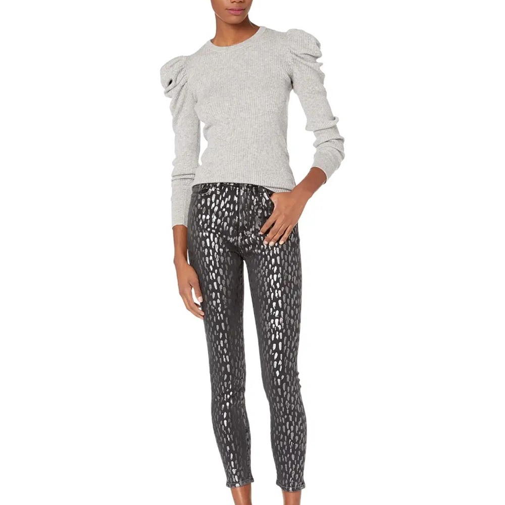NWT 7FAM foil snow leopard jeans